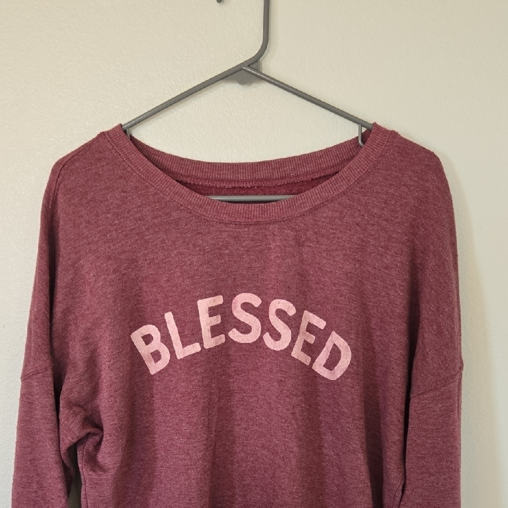 "Blessed" Maroon Sweatshirt Size Large